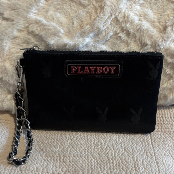 PLAYBOY Black Wristlet with Chain Detail. No callouts. - Picture 9 of 10